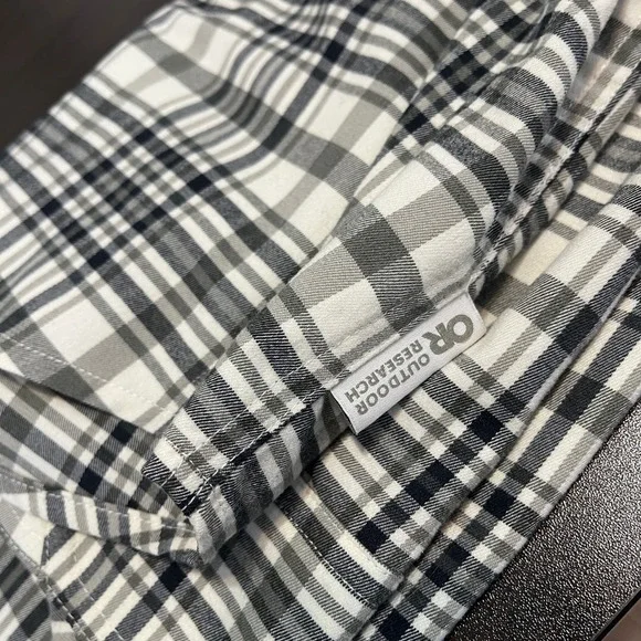 Outdoor Research Kulshan Flannel Shirt Mens XL Black White Plaid 300091 F23 - Picture 10 of 10